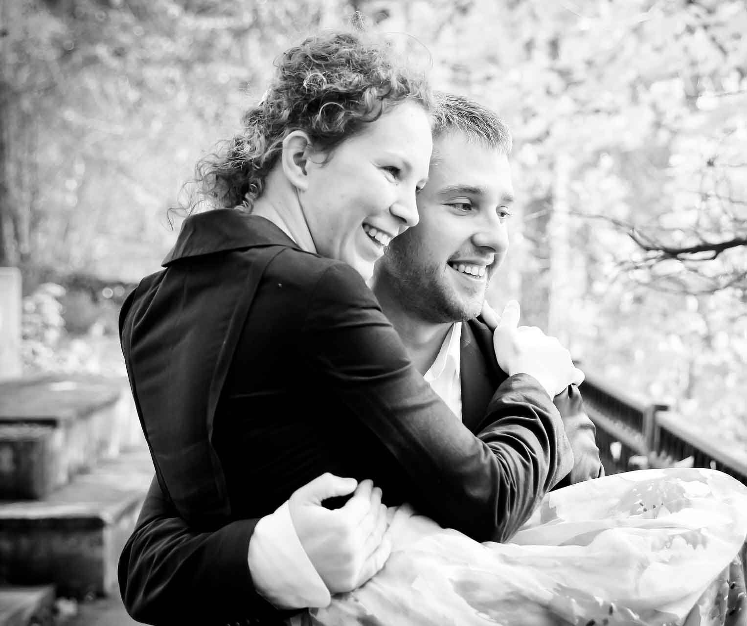 A man and woman smiling for the camera.